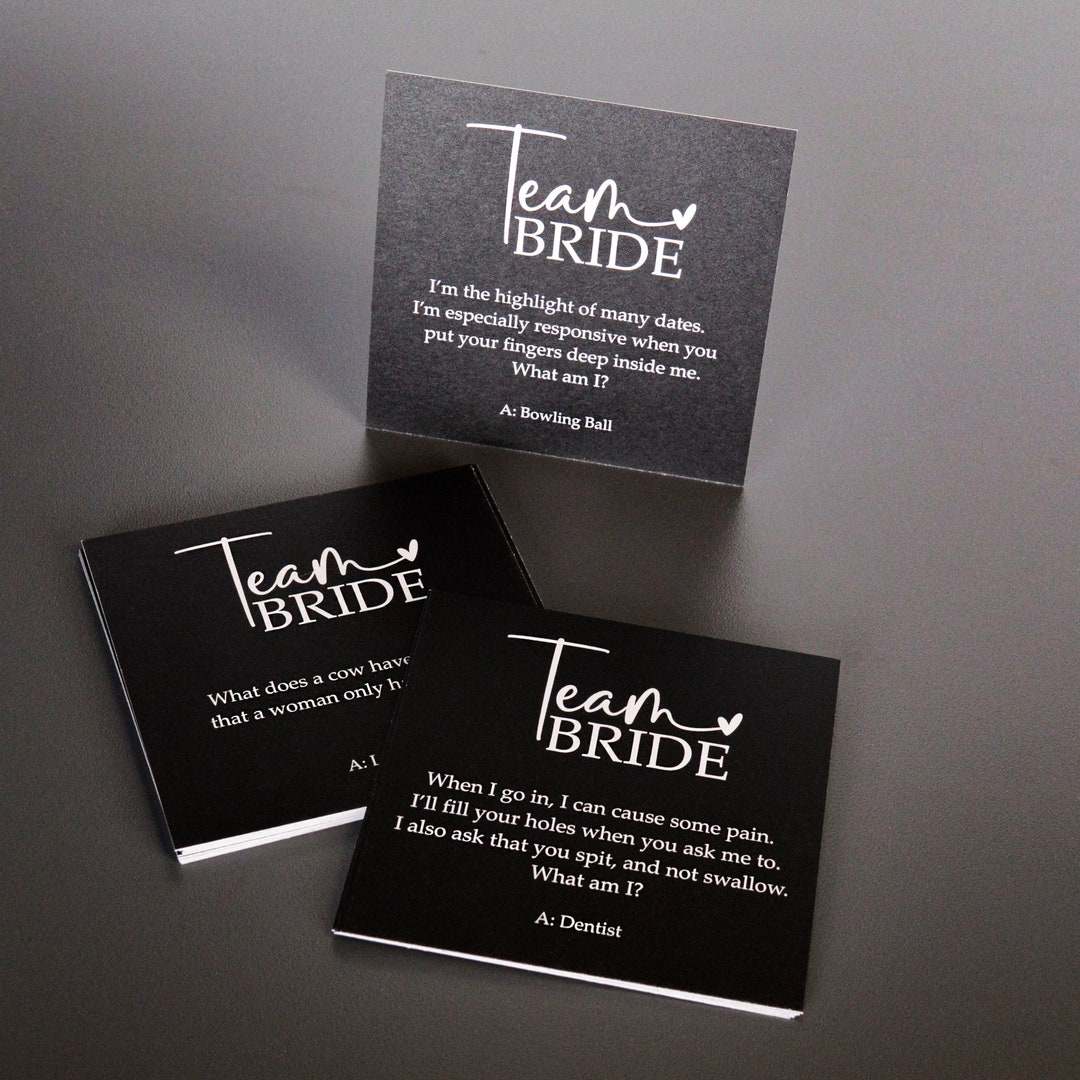 20 X Team Bride Hen Party 'what Am I' Game Cards - Hen Night Games ...