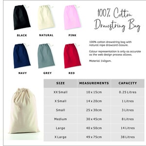 Reusable Natural Cream Cotton Drawstring Storage Bag 6 Sizes 100% Cotton Drawstring, Drawstring Bag for Washing Laundry Toys Bag For Life image 3