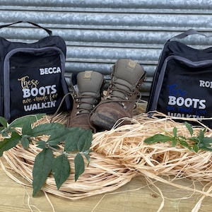 SAC À BOTTES DE MARCHE personnalisé - Cadeau de marche personnalisé / Cadeau de marche pour hommes femmes couples / Cadeau de Noël de marche / Sac pour bottes boueuses