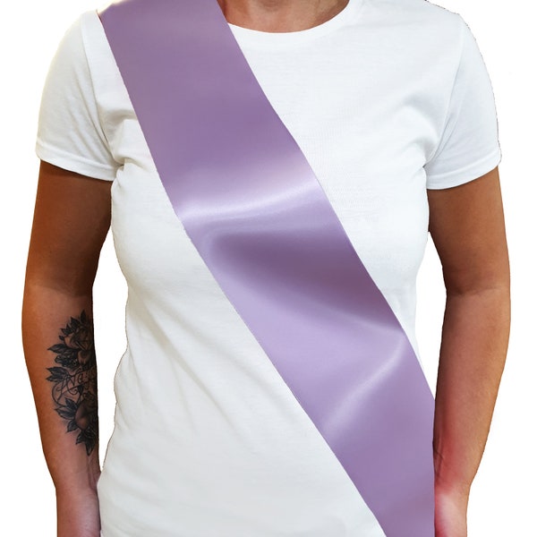 Lilac PLAIN / BLANK SASHES Hen Night Hen Party Corporate Plain Sashes  - Create your own sash - Unprinted Sashes