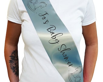 Personalised BABY SHOWER SASH Baby Shower Accessory | Mum to Be Gift | Due Date Baby Name Personalised Sash