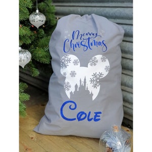 Disney Luxury Personalised Christmas Santa Sack | Custom Christmas Gift Sack | Giftwrap DIsney Sack for Presents | Gifts for Child Children