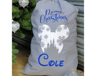 Disney Luxury Personalised Christmas Santa Sack | Custom Christmas Gift Sack | Giftwrap DIsney Sack for Presents | Gifts for Child Children