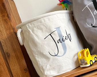PERSONALISED TOY BAG | Personalised with Name and Initials | Child Storage Bag | Child's room Storage Bag | Now only available in Natural!