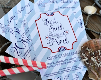 10 x Last Sail before the Veil Hen Party Selfie Challenge Cards - Hen Night Games - Hen Party Game - Sailor Hen Party Nautical