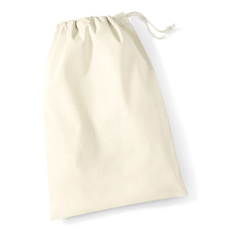 Reusable Natural Cream Cotton Drawstring Storage Bag 6 Sizes 100% Cotton Drawstring, Drawstring Bag for Washing Laundry Toys Bag For Life image 2