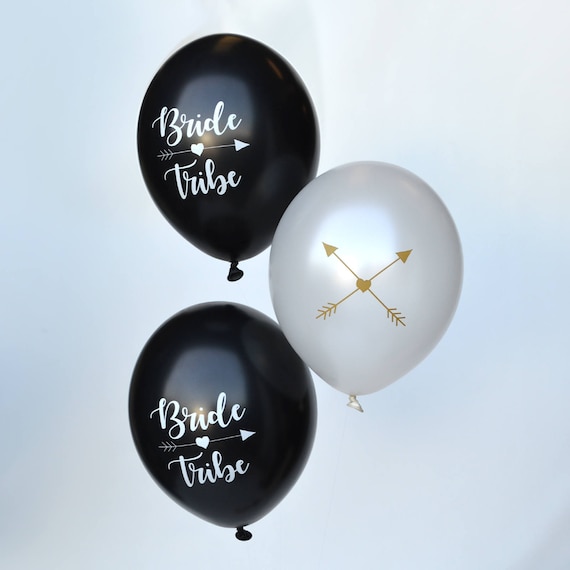 Bride Tribe Hen Party Balloons Hen Night Balloons Black Etsy