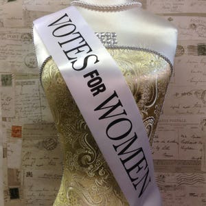 Votes for Women Sash Adults Size Sash or Childrens Size Sash Emmeline Pankhurst Suffragettes Sashes image 3