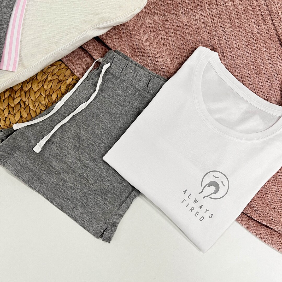 Tired Pyjamas Women's Pyjama Set - 'always Tired' | Shorts or Trouser Set, Gift for ...