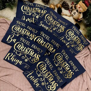 T-shirt natalizia personalizzata per la famiglia / Set natalizio per la famiglia, set coordinato, magliette festive, regalo di Natale, top natalizio, vestito della vigilia di Natale