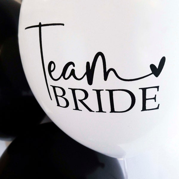 TEAM BRIDE BALLOONS Hen Party Balloon - Hen Night BDecorations - Hen Night Accessories - Hen Party Bag Fillers - Black and White Hen Party