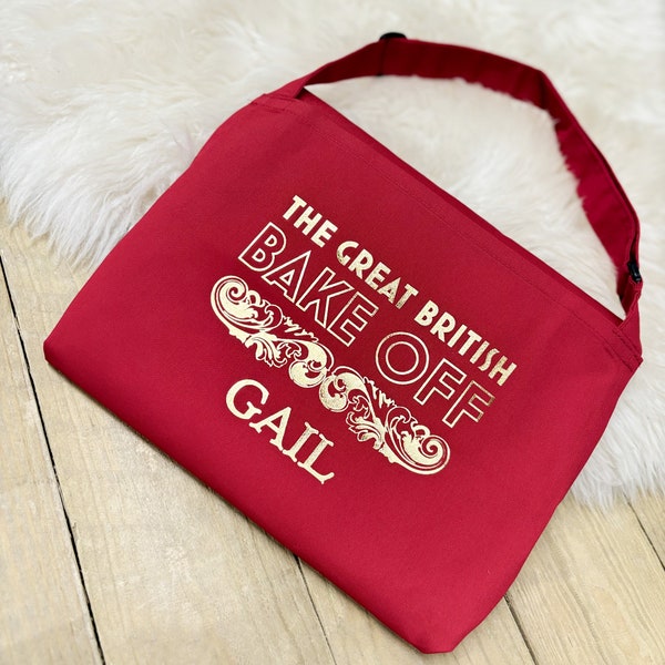 Tablier personnalisé Great British Bake Off - prénom, GBBO, cadeau pâtisserie, tablier personnalisé, cadeau d'anniversaire, cadeau Bake Off, boulanger étoilé, personnalisé