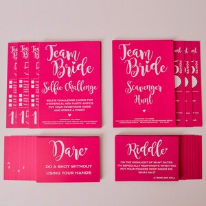 20 X Team Bride Hen Party 'what Am I' Game Cards - Hen Night Games ...