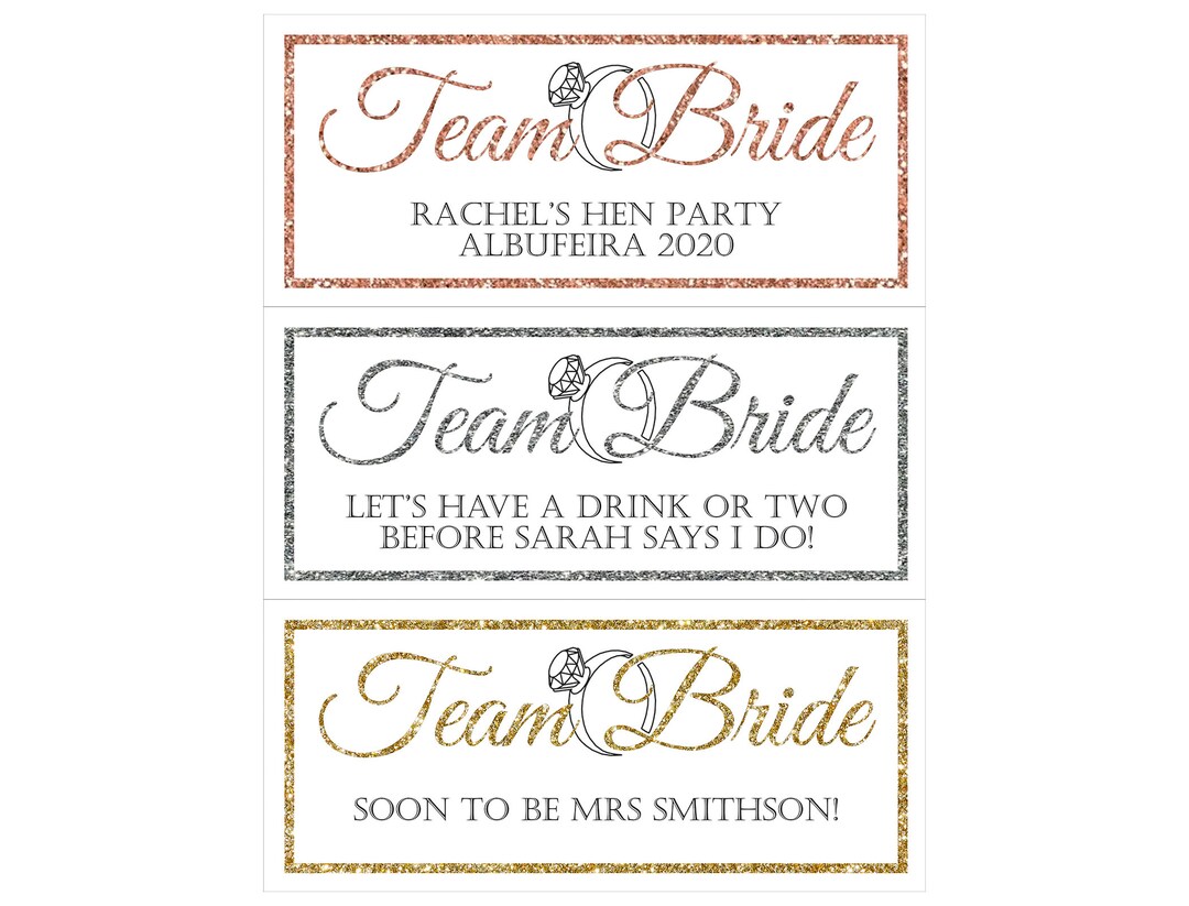 2 X Team Bride HEN PARTY BANNERS | Rose Gold / Gold / Silver ...