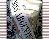 MISS ARGENTINA SASH Beetlejuice inspired women 39 s Miss Argentina Sash Halloween Fancy Dress