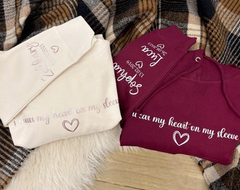 Heart on my Sleeve Hoodie | Personalised Hoodie | Personalised Clothing | Mum Gift | Mothers Day Gift