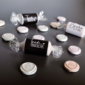 TEAM BRIDE SWEETS -  Hen Party Sweets - Hen Party Bag Filler - Hen Party Gift Bags - Hen Night Accessories - Love Hearts Bride to Be