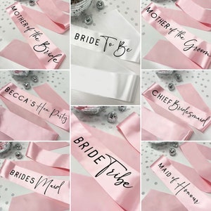 BRIDE TRIBE SASHES | Pink Bride Tribe Hen Party Collection | Personalised Bride to be Bridesmaid Maid of Honour Mother of the Bride Groom