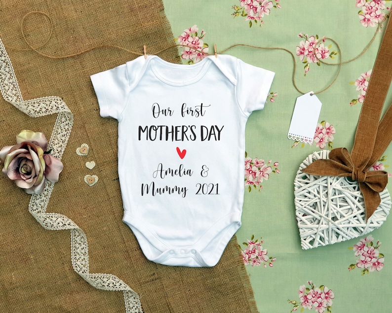 First Mothers Day Baby Grow Baby Grow Cute Mothers Day Gift Personalised Baby Grow First Mothers Day Gift Mother Day Present