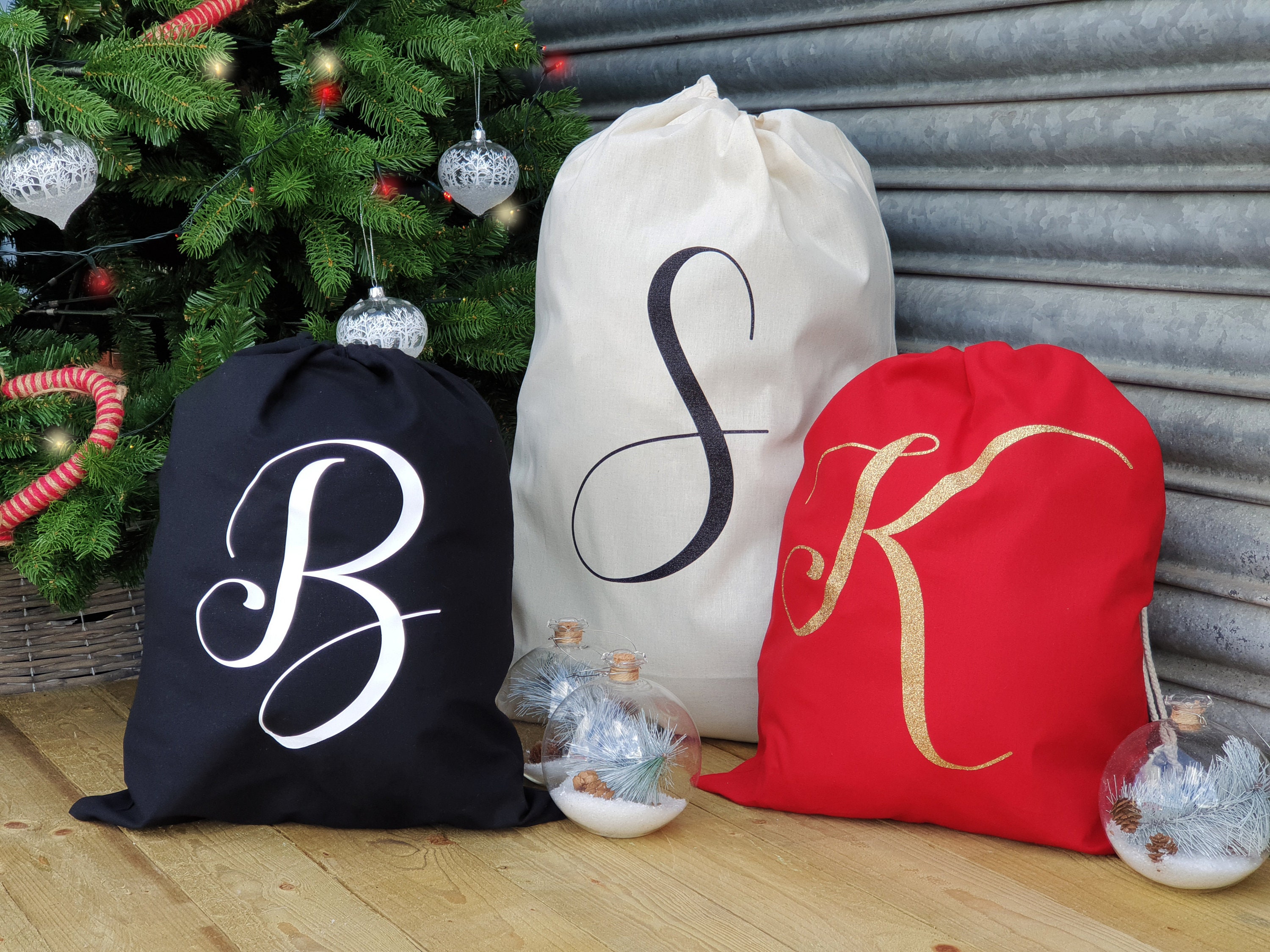 Custom Christmas Monogram With Name Christmas Bag, – JonxiFon