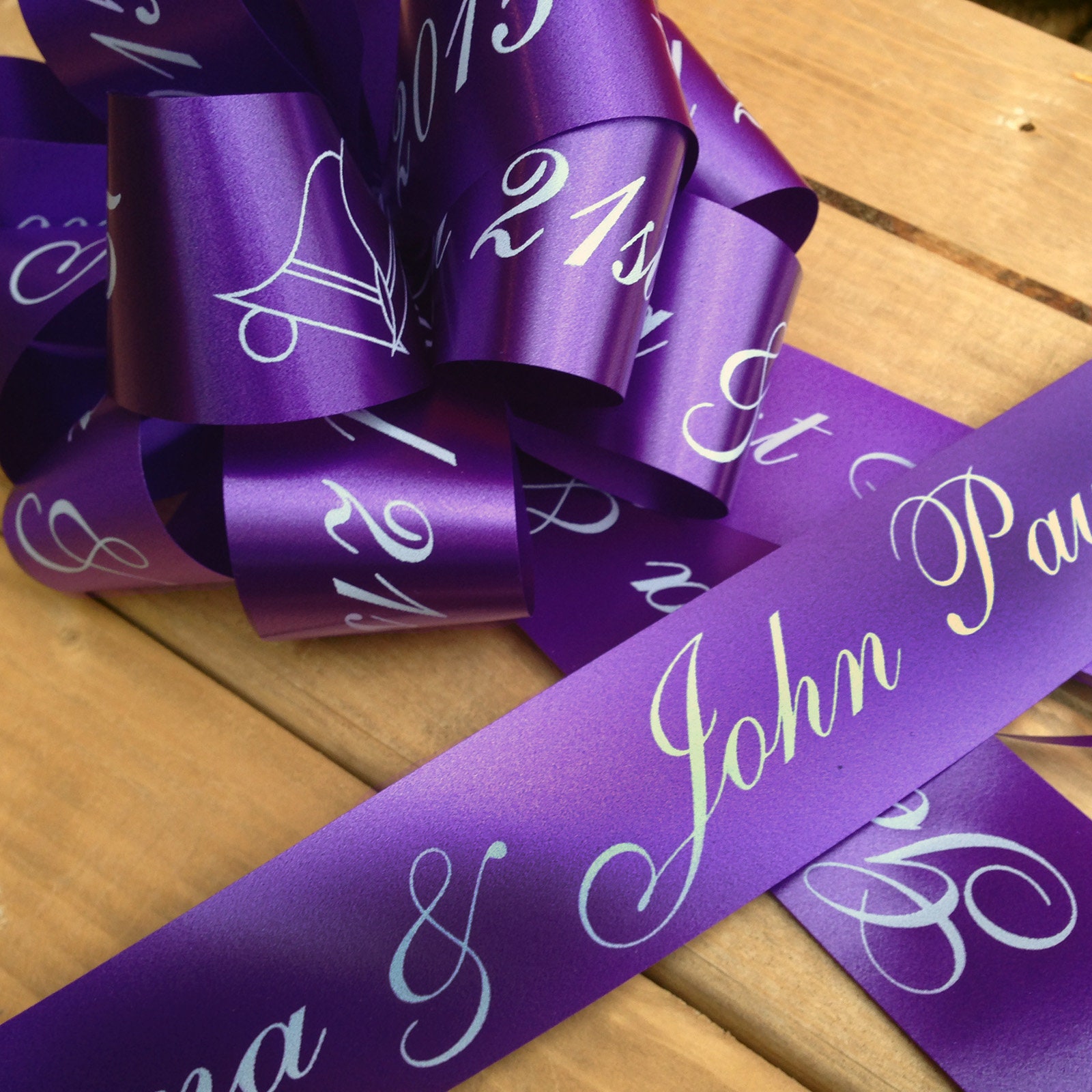 Personalised Wedding Car Ribbon and Bow Kit Printed Etsy UK
