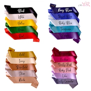 PLAIN / BLANK SASHES Hen Night Hen Party Corporate Plain Sashes  - Create your own sash - Unprinted Sashes