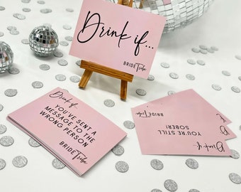 DRINK IF Cards Game pack of 20 - Pink Bride Tribe | Hen Party Game - Hen Night Accessories - Hen Party Bag Filler - Bride to Be Gift