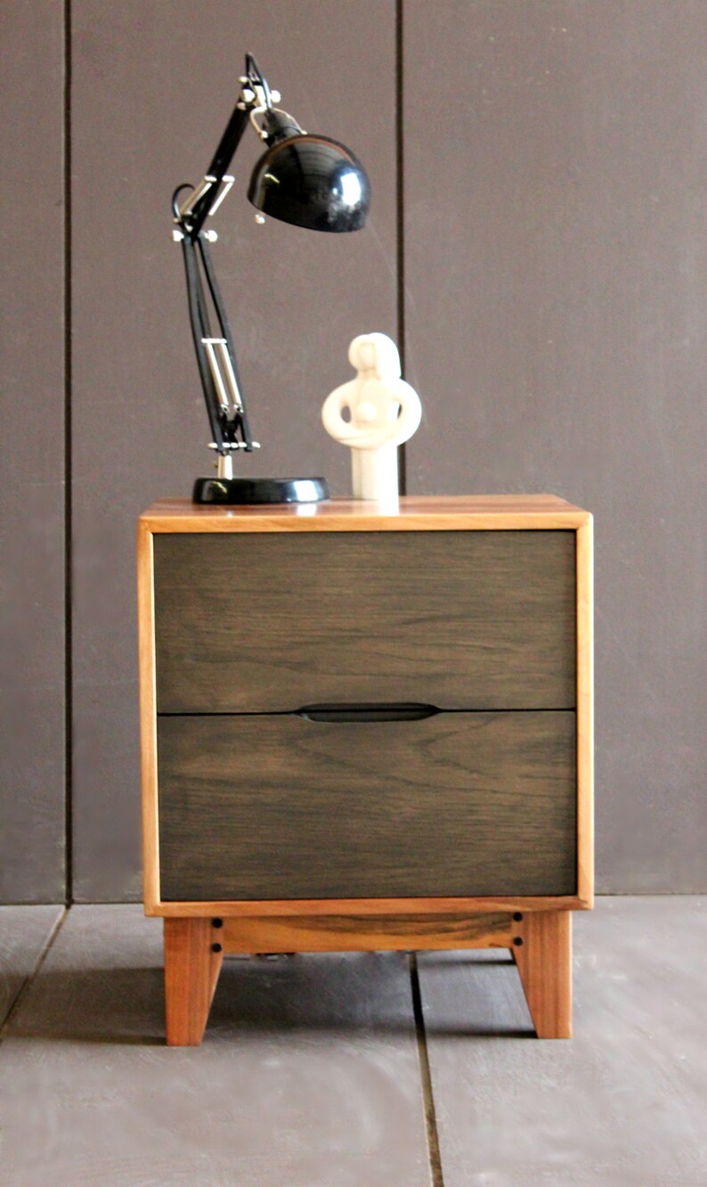 Solid Walnut Nightstand/ Bedside Table/ Custom Made/ Handmade Etsy