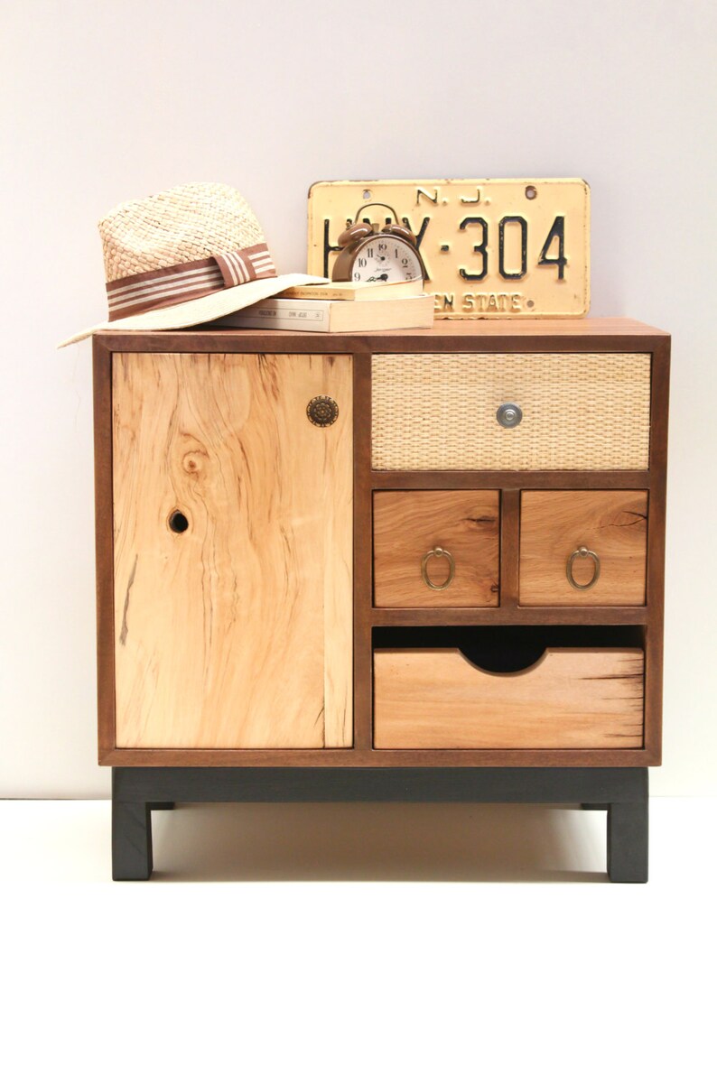 Boho Nightstand/ Handmade/ Mid Century Modern Walnut Etsy