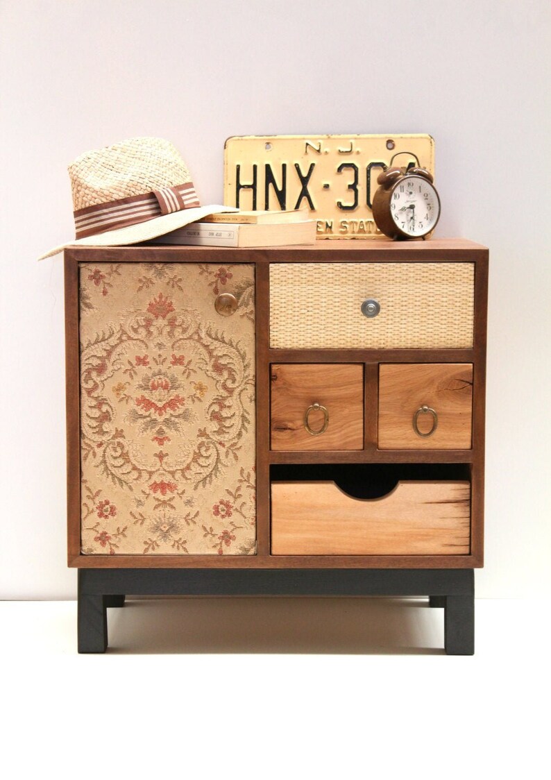 Boho Nightstand/ Handmade/ Mid Century Modern Walnut Etsy