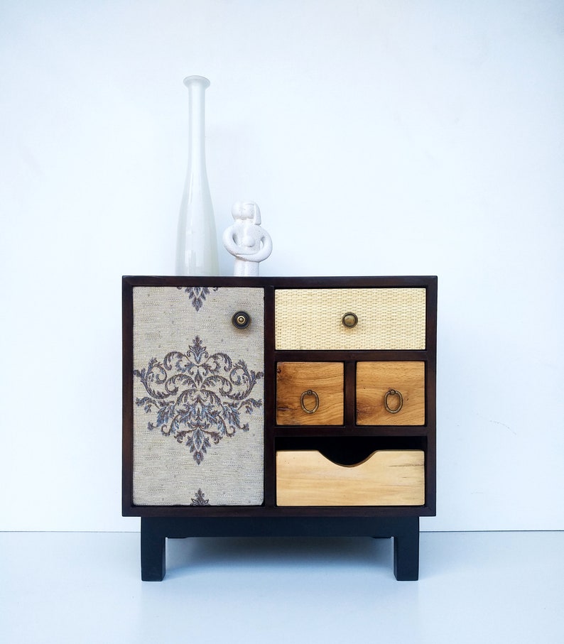 Boho Nightstand/ Handmade/ Mid Century Modern Walnut Etsy