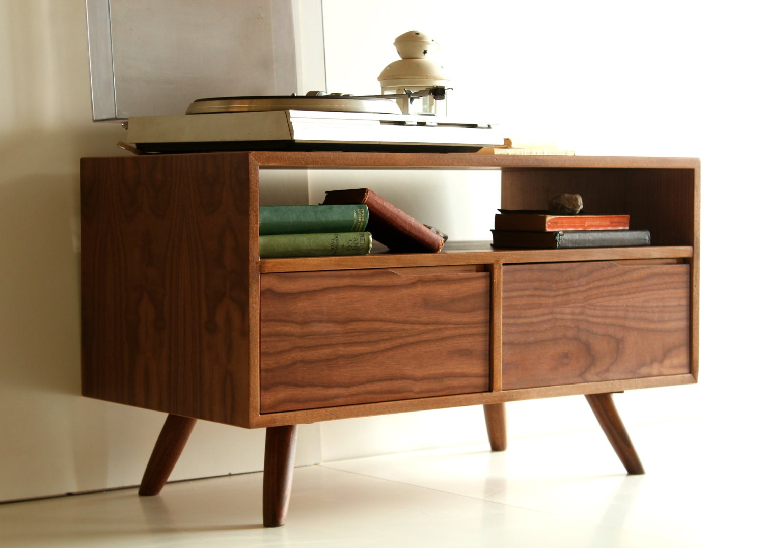 Walnut TV Unit/ Wall unit/ Mid Century Modern/ Custom Etsy