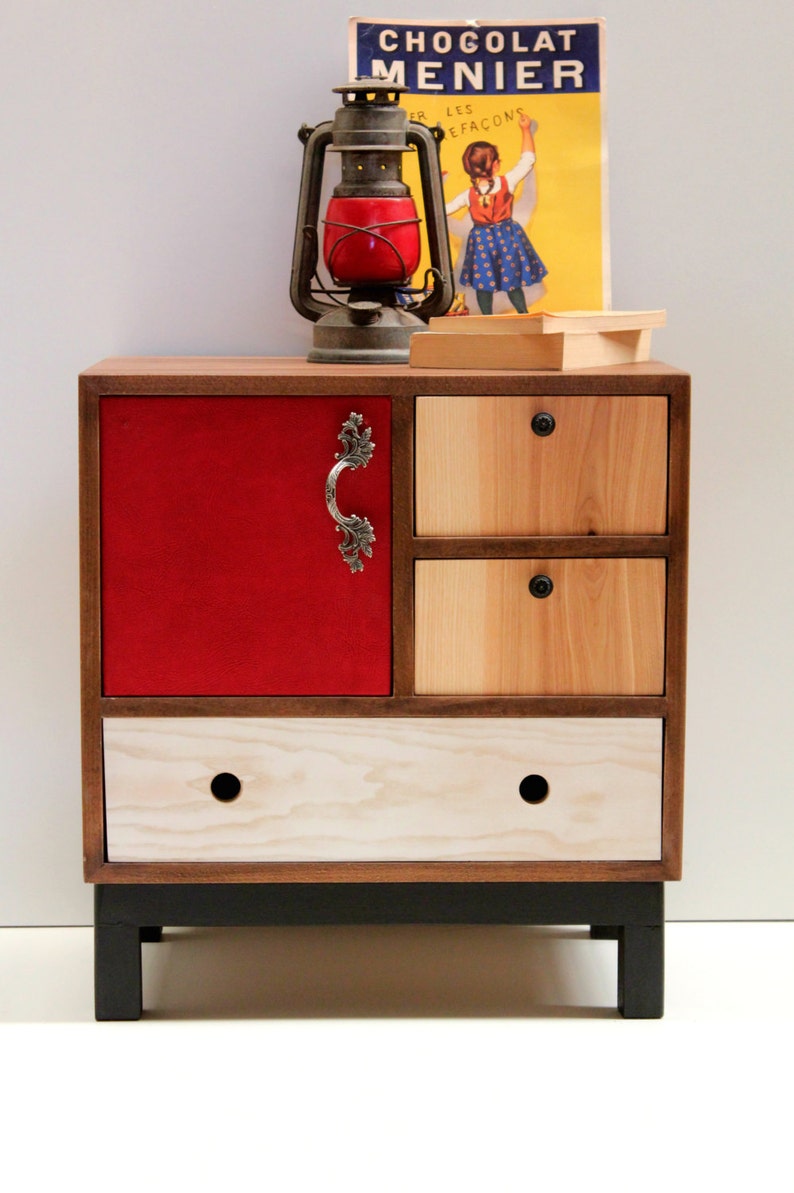 Mid mod Nightstand Walnut Bedside table Boho Night Table Handmade Custom Made