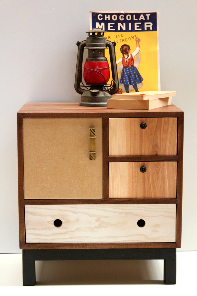 Mid mod Nightstand Walnut Bedside table Boho Night Table Handmade Custom Made