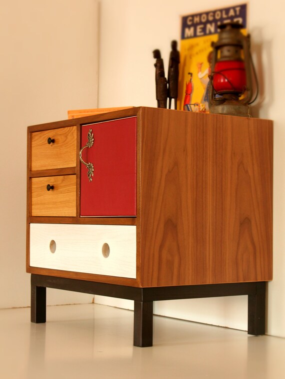 Boho Walnut Nightstand Mid Mod Design High End Handmade Bedside Table