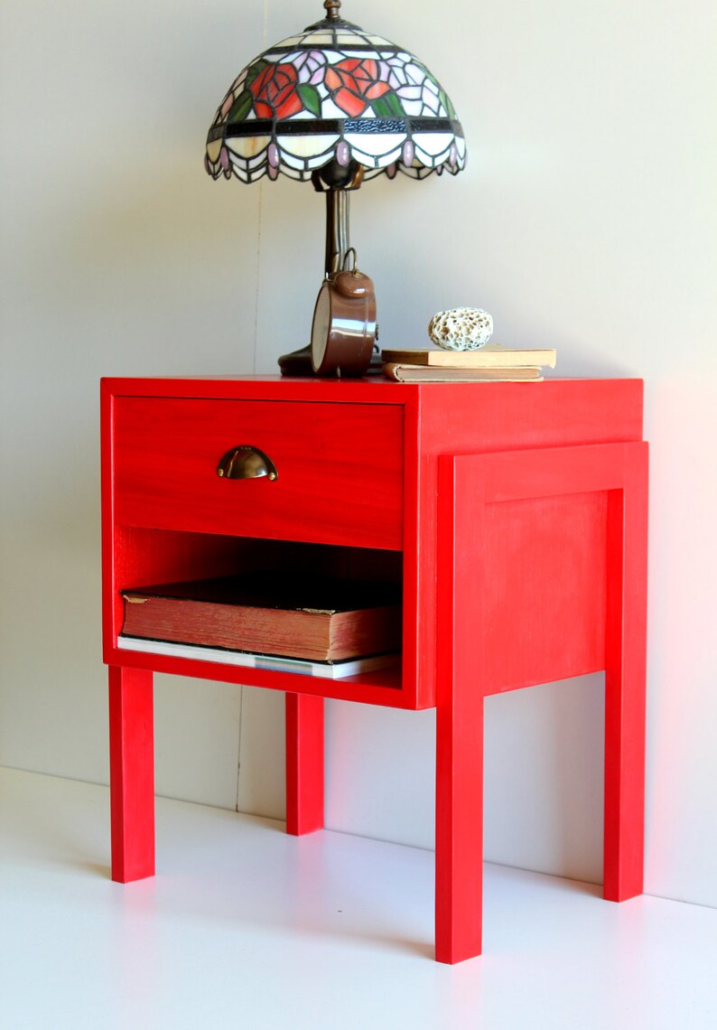 Retro Nightstand/ Mid Century Bedside Table/ Custom made/ Etsy