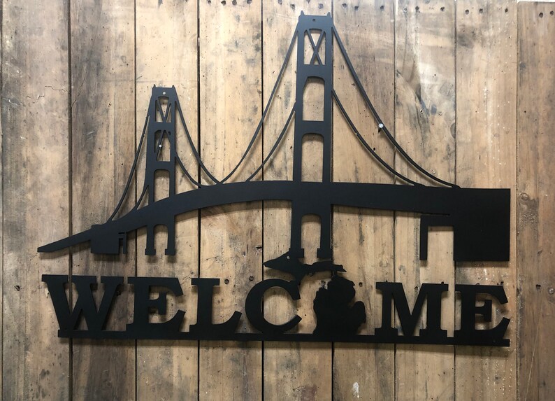 24 X 11 Mackinac Bridge Metal Wall Art Décor Etsy