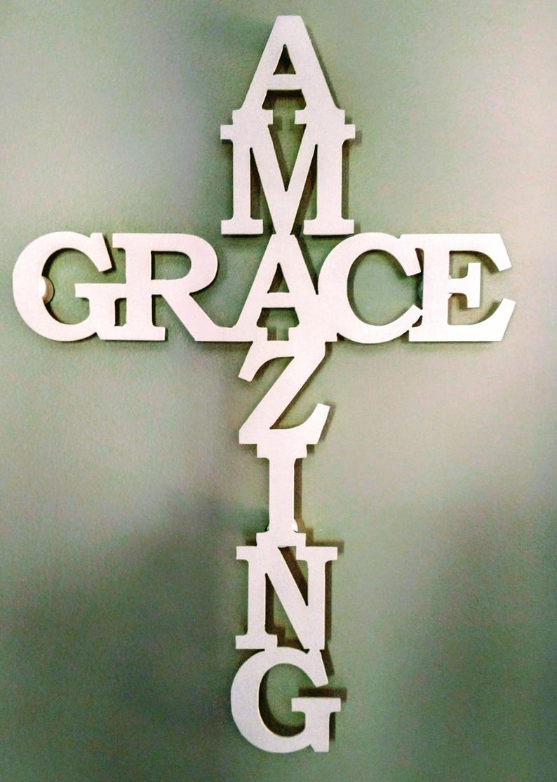 Amazing Grace Cross Metal Wall Art Décor Etsy