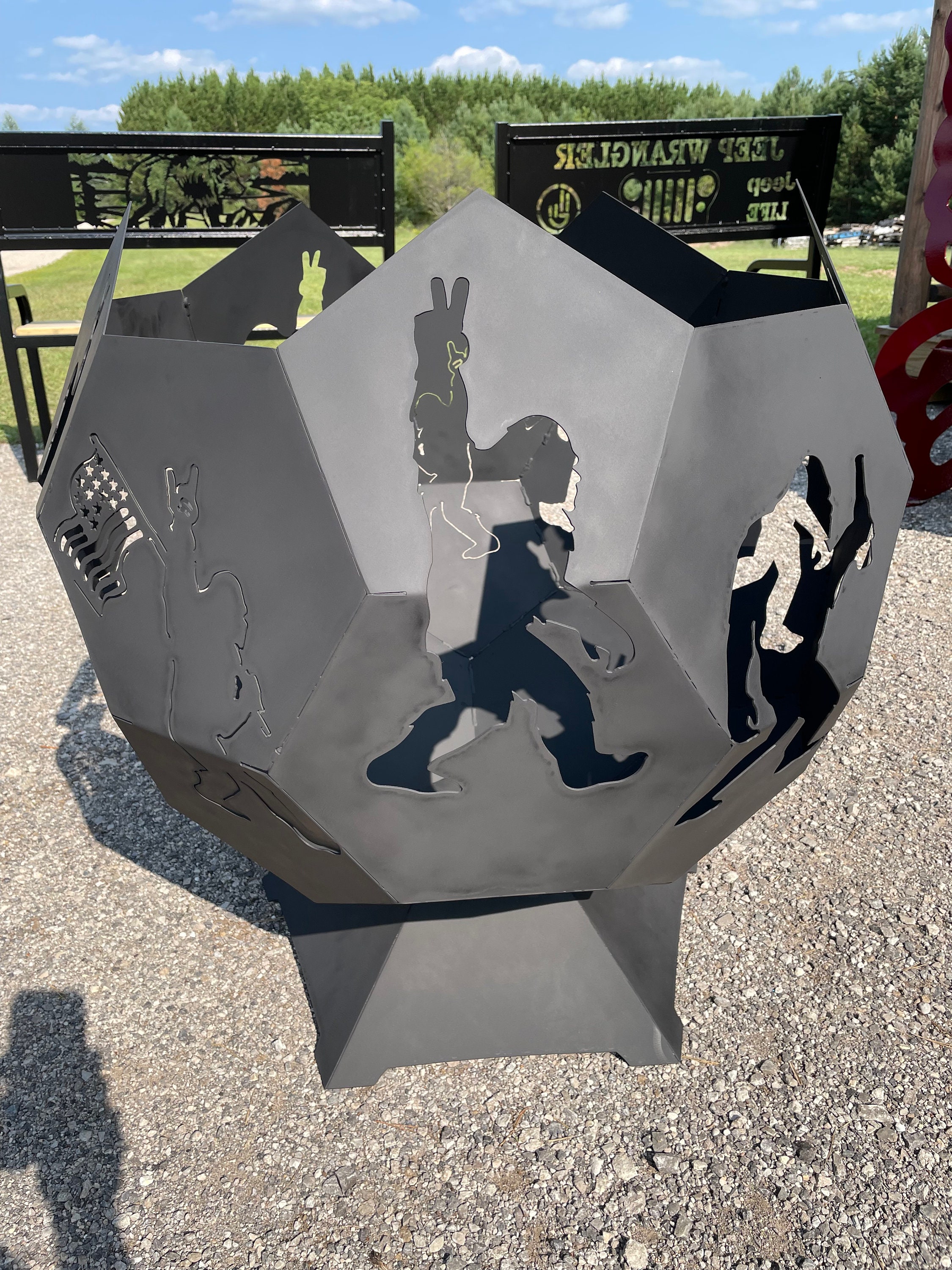 Bigfoot Fire Pit Sphere: Sasquatch Theme, Personalized, Made in USA - Etsy