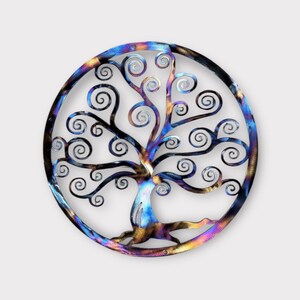 24&quot; Swirly Tree of Life Metal Art Wall Décor - Modern - Fun