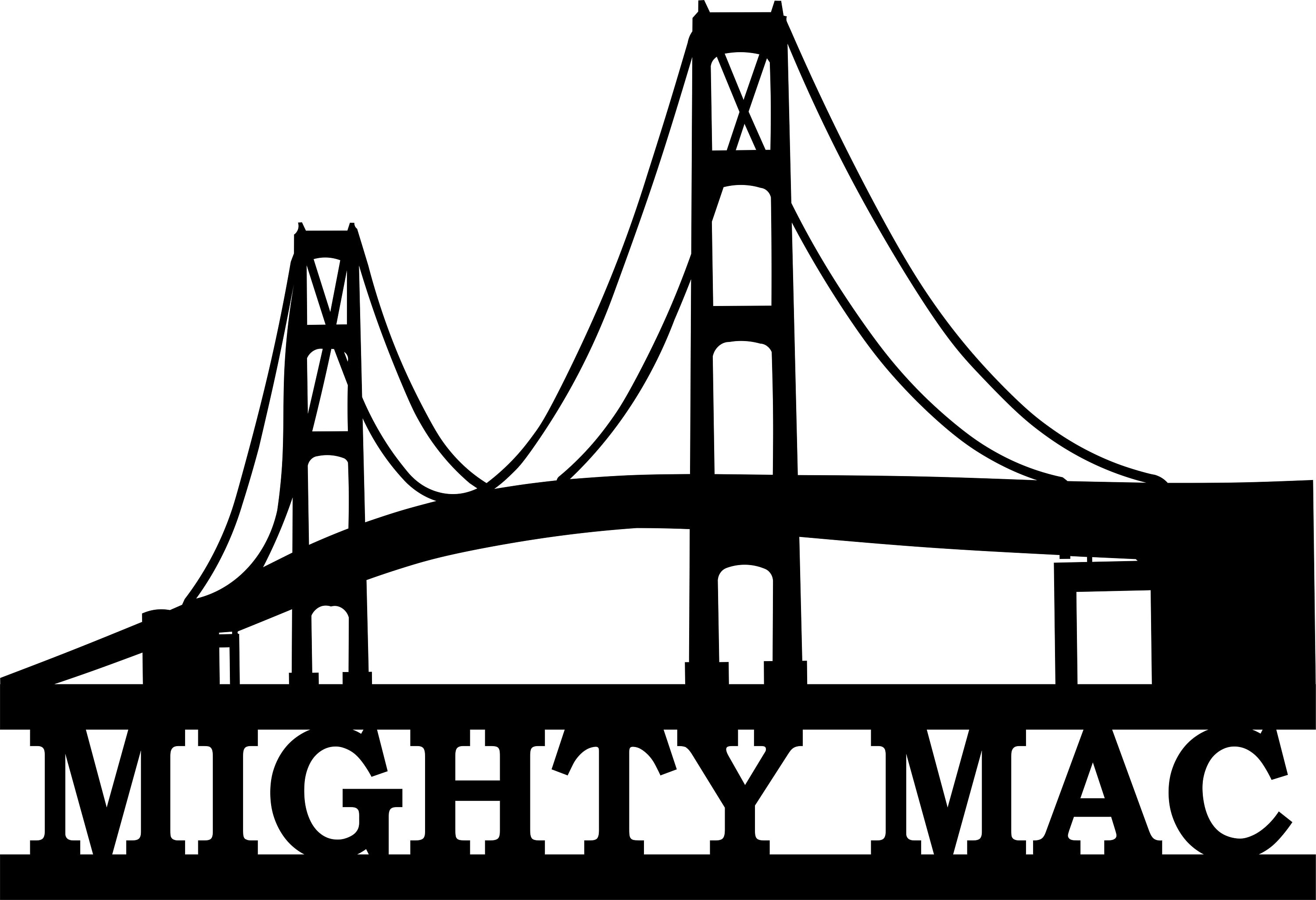 The Mighty Mack Mackinac Bridge Michigan Great Lakes Sign Metal Art