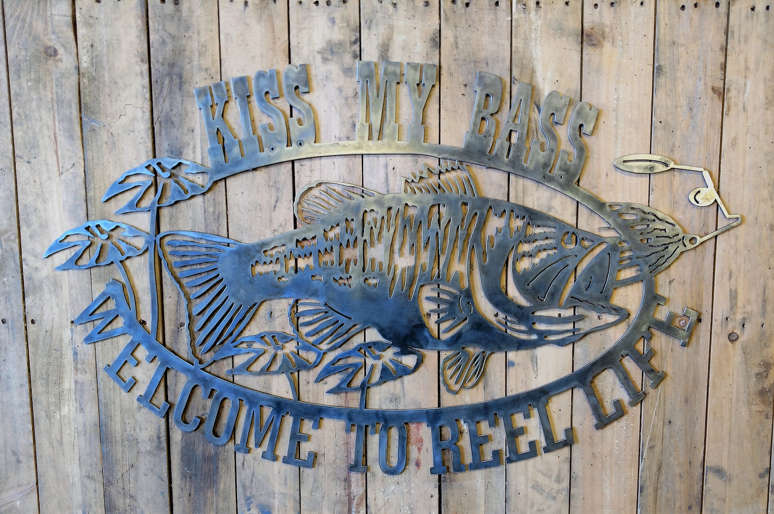 Bass Metal Wall Art for the Fisherman With a Sense of Humor Etsy