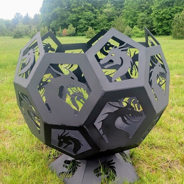 18" Dragon Fire Pit Sphere/Globe - Custom Available - Ships UPS