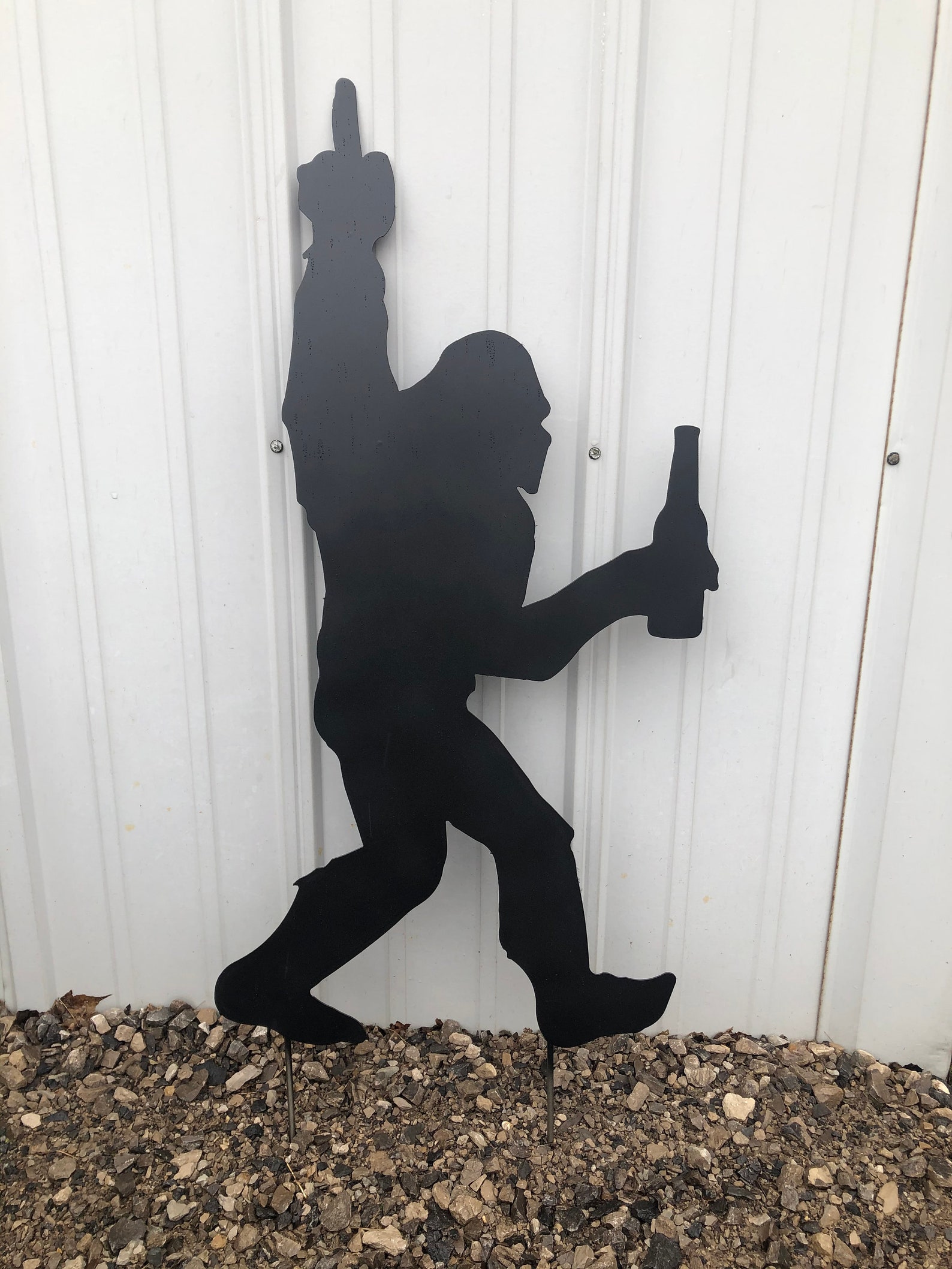 3 Foot Metal Bigfoot Garden Art Yard Stake Made Strong Etsy