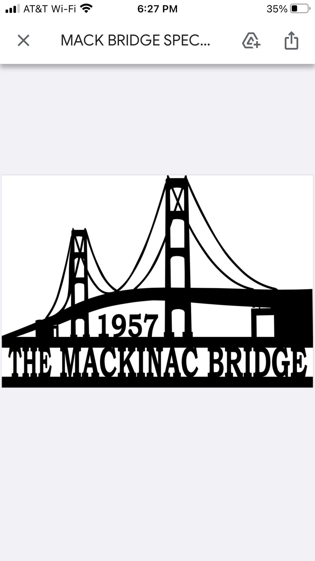 36 X 22 1957 Mackinac Bridge Metal Art Wall Décor Etsy