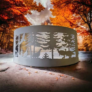 30&quot;- Personalized Wildlife - Fire Ring Pit - 4 Panel System - Bolts Together - 5 Designs  - Turkey-Deer-Buck-Elk-Moose-Bear