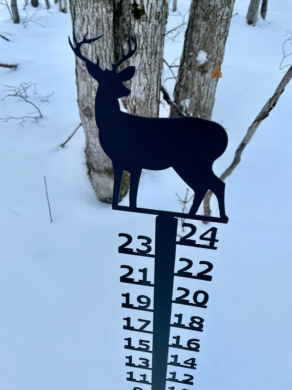 Buck Snow Gauge Metal Snow Measuring Stick Super Strong, Reinforced With  Steel Rod for Stability Powder Coated Made in USA 
