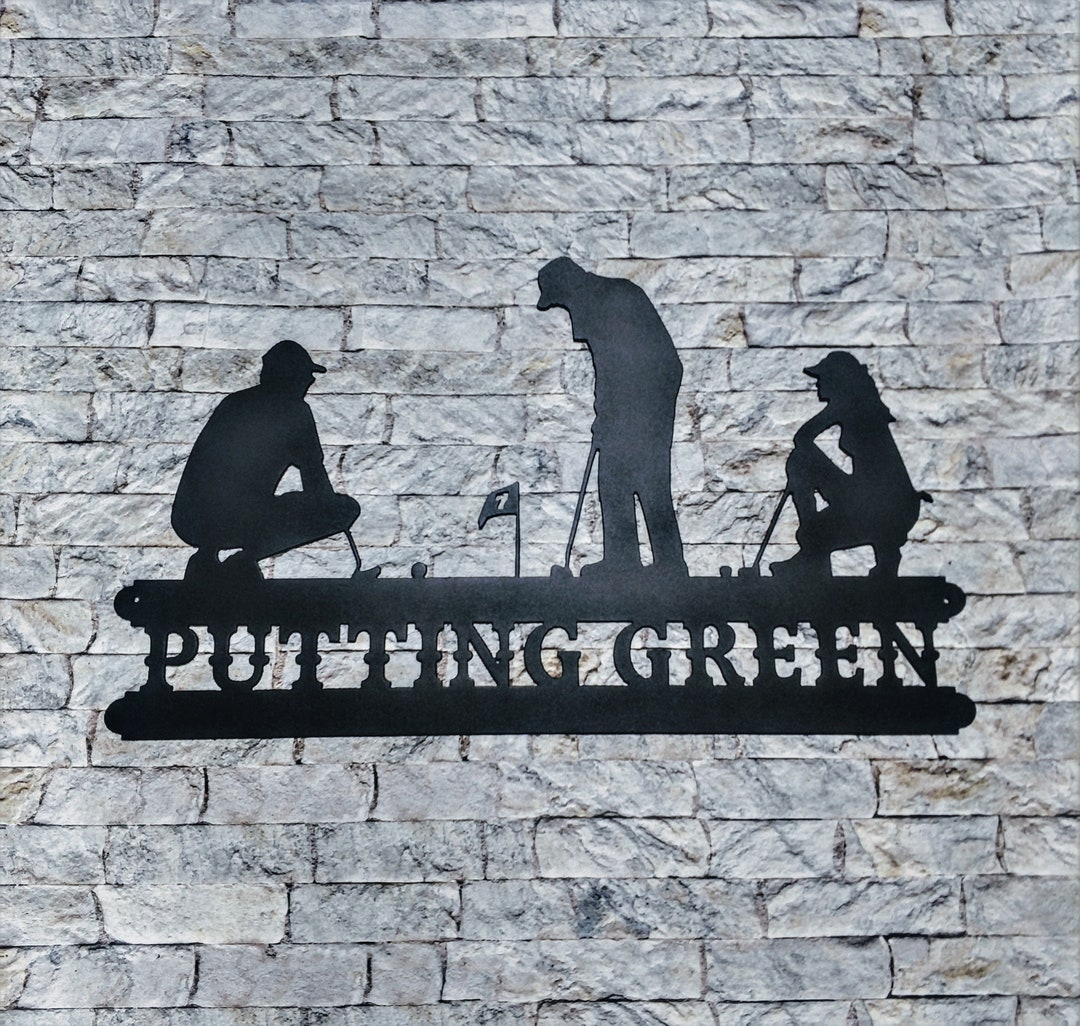 Metal Putting Green Golf Wall Sign Metal Art Wall Decor Etsy