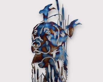 Labrador Retriever - Chesapeake Hunting Dog Metal Wildlife Scene - Made in the USA