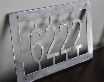 Custom Metal Address Plate/Sign - 16 gauge - Powder Coat Paint - Made in the USA